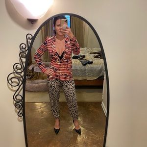 Floral and stripe Banana Republic stretch blazer